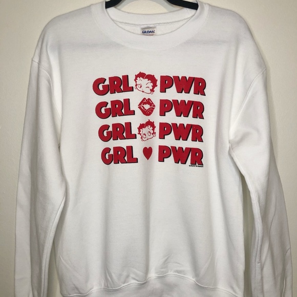 Betty Boop Sweaters - Betty Boop Girl Power Graphic Sweatshirt Small